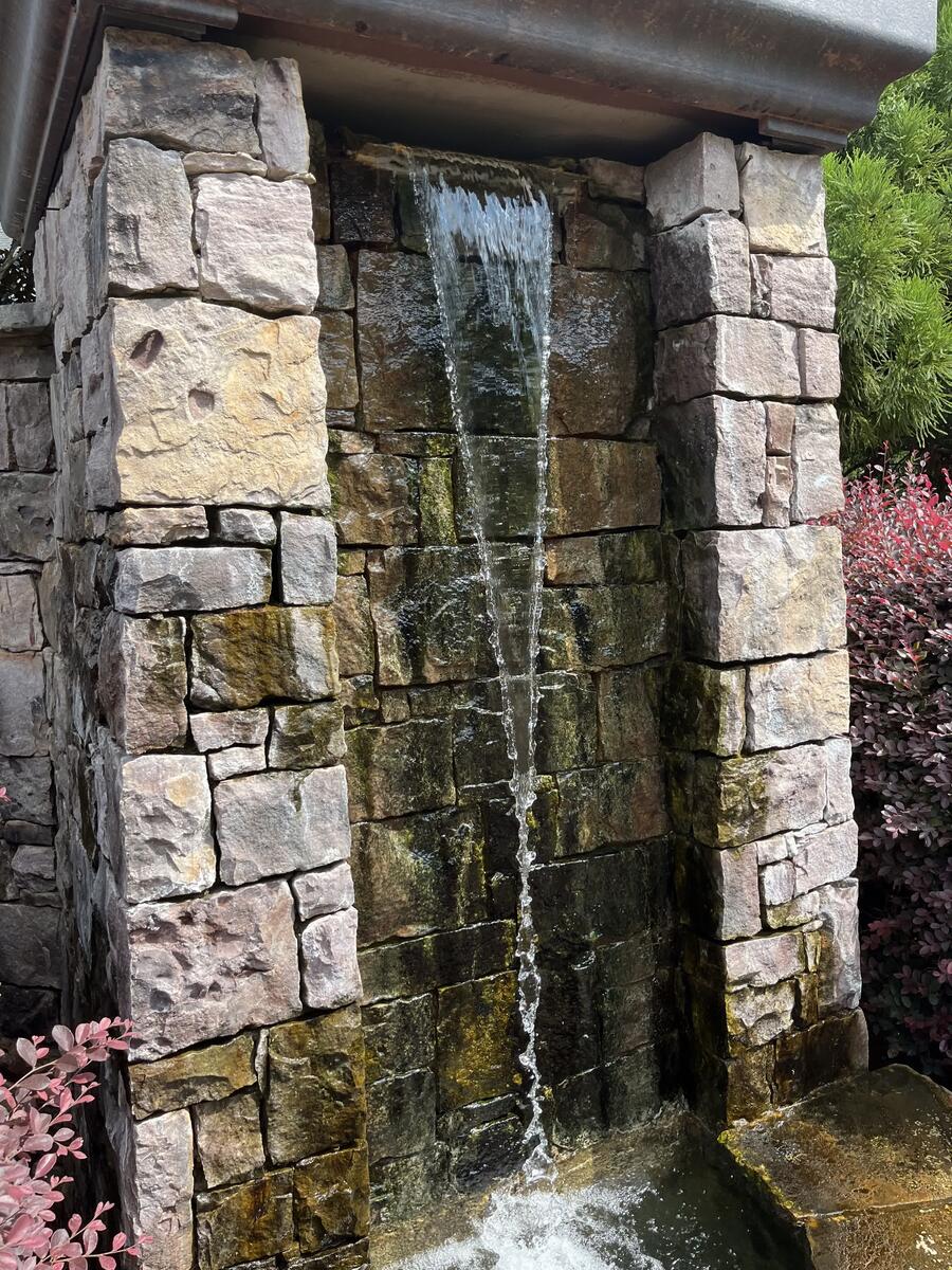 Stone waterfall fountain