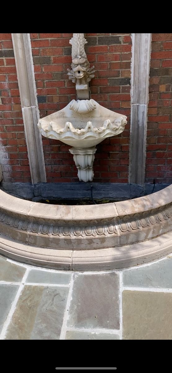 Cracked fountain basin