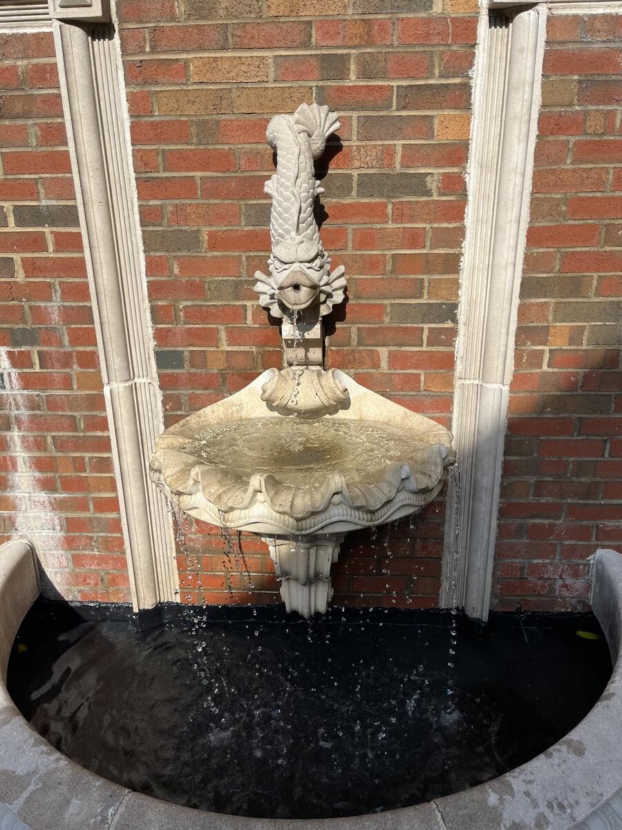 Fountain running after repair